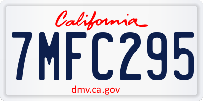 CA license plate 7MFC295