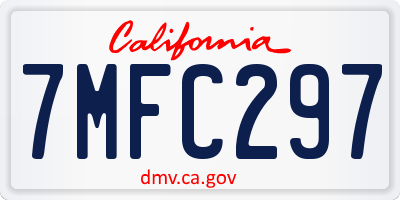 CA license plate 7MFC297