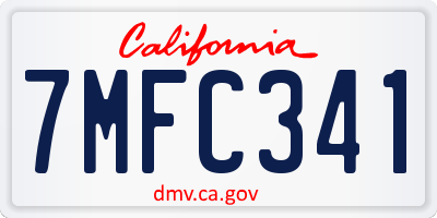 CA license plate 7MFC341