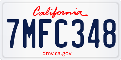 CA license plate 7MFC348