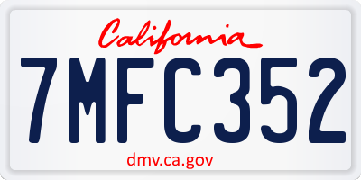 CA license plate 7MFC352