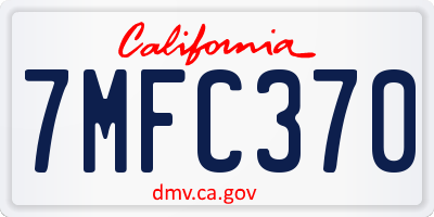 CA license plate 7MFC370