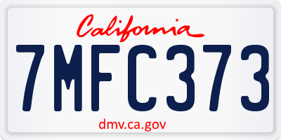 CA license plate 7MFC373