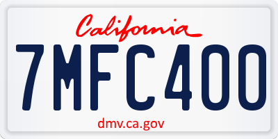 CA license plate 7MFC400