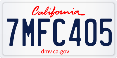 CA license plate 7MFC405