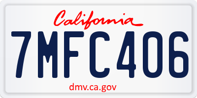 CA license plate 7MFC406