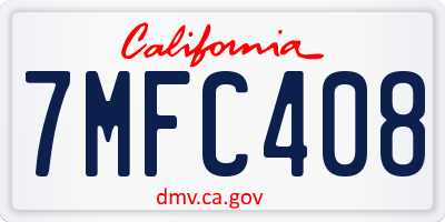 CA license plate 7MFC408