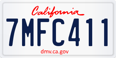 CA license plate 7MFC411
