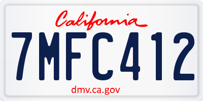 CA license plate 7MFC412