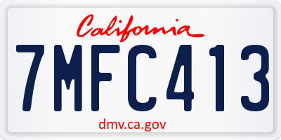 CA license plate 7MFC413