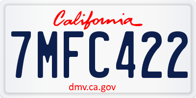 CA license plate 7MFC422