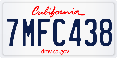 CA license plate 7MFC438