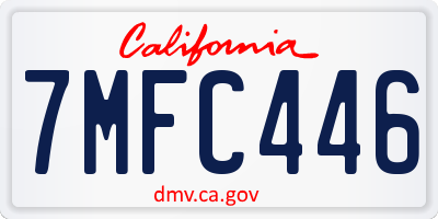CA license plate 7MFC446