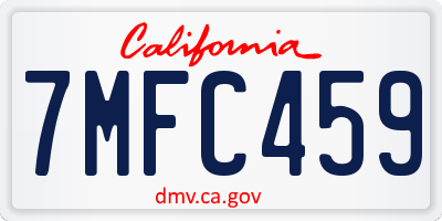 CA license plate 7MFC459