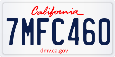 CA license plate 7MFC460