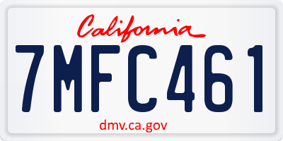 CA license plate 7MFC461