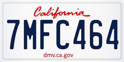 CA license plate 7MFC464