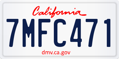 CA license plate 7MFC471