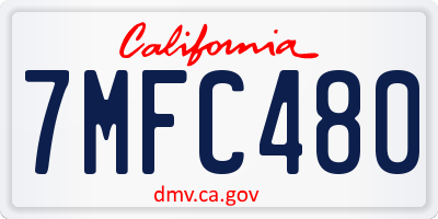 CA license plate 7MFC480