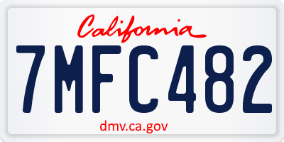 CA license plate 7MFC482