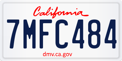 CA license plate 7MFC484