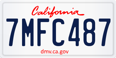 CA license plate 7MFC487
