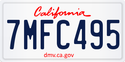 CA license plate 7MFC495