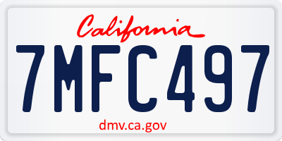 CA license plate 7MFC497