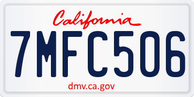 CA license plate 7MFC506