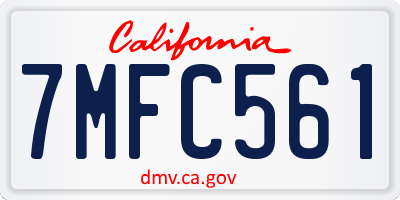 CA license plate 7MFC561