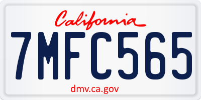 CA license plate 7MFC565