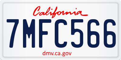 CA license plate 7MFC566