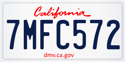 CA license plate 7MFC572