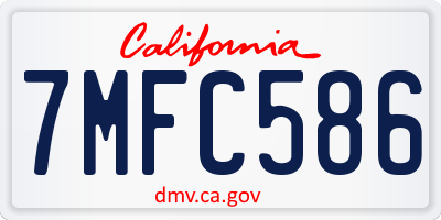 CA license plate 7MFC586