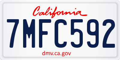 CA license plate 7MFC592