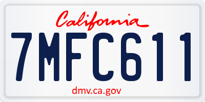 CA license plate 7MFC611
