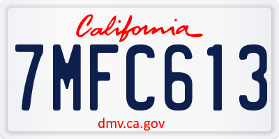 CA license plate 7MFC613