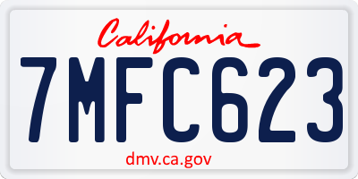 CA license plate 7MFC623
