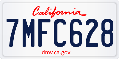 CA license plate 7MFC628