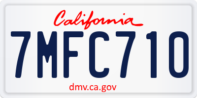 CA license plate 7MFC710