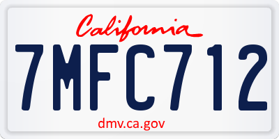 CA license plate 7MFC712