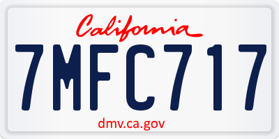 CA license plate 7MFC717