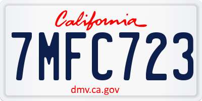 CA license plate 7MFC723