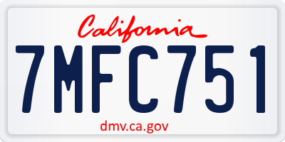 CA license plate 7MFC751