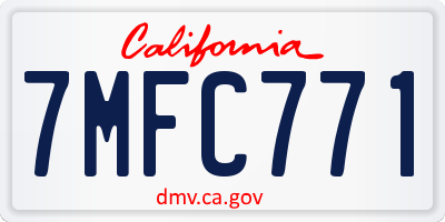 CA license plate 7MFC771