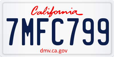 CA license plate 7MFC799