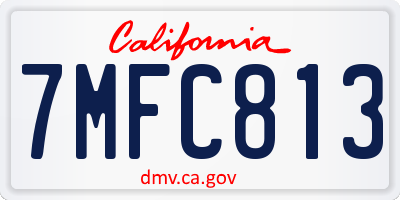 CA license plate 7MFC813