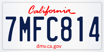 CA license plate 7MFC814