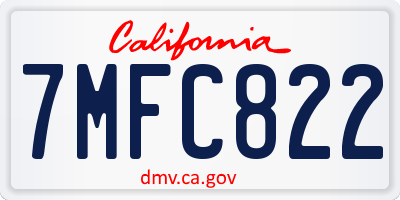 CA license plate 7MFC822
