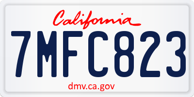CA license plate 7MFC823